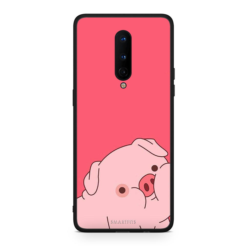 OnePlus 8 Pig Love 1 Θήκη Αγίου Βαλεντίνου από τη Smartfits με σχέδιο στο πίσω μέρος και μαύρο περίβλημα | Smartphone case with colorful back and black bezels by Smartfits