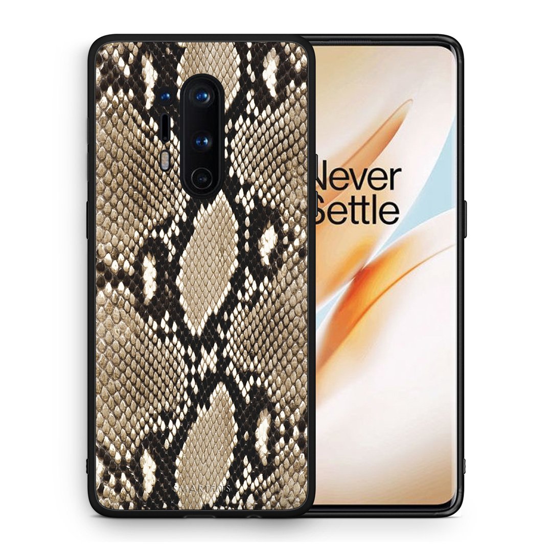 Θήκη OnePlus 8 Pro Fashion Snake Animal από τη Smartfits με σχέδιο στο πίσω μέρος και μαύρο περίβλημα | OnePlus 8 Pro Fashion Snake Animal case with colorful back and black bezels