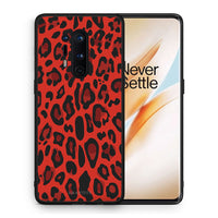 Thumbnail for Θήκη OnePlus 8 Pro Red Leopard Animal από τη Smartfits με σχέδιο στο πίσω μέρος και μαύρο περίβλημα | OnePlus 8 Pro Red Leopard Animal case with colorful back and black bezels