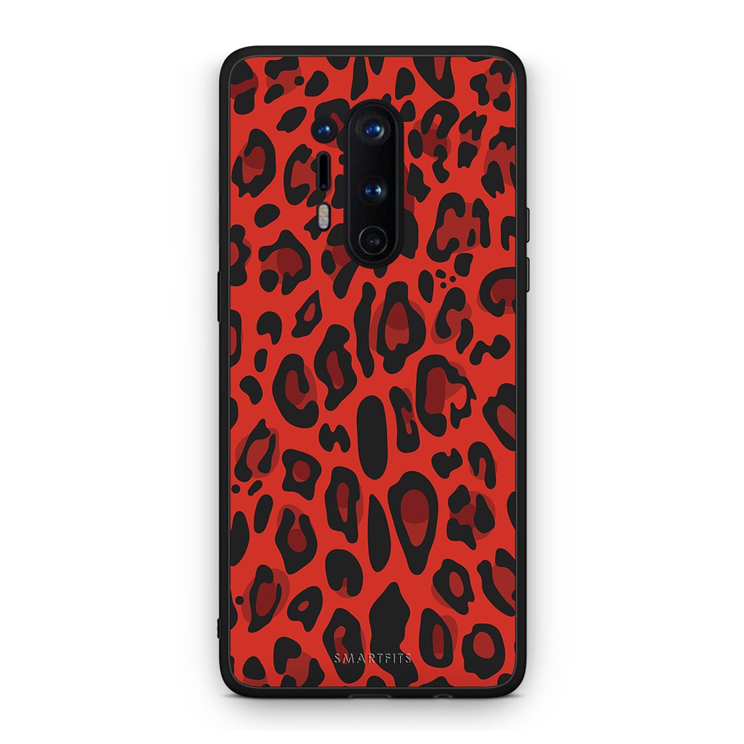 4 - OnePlus 8 Pro Red Leopard Animal case, cover, bumper