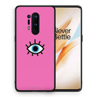 Thumbnail for Θήκη OnePlus 8 Pro Blue Eye Pink από τη Smartfits με σχέδιο στο πίσω μέρος και μαύρο περίβλημα | OnePlus 8 Pro Blue Eye Pink case with colorful back and black bezels