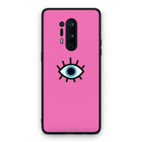 Thumbnail for OnePlus 8 Pro Blue Eye Pink θήκη από τη Smartfits με σχέδιο στο πίσω μέρος και μαύρο περίβλημα | Smartphone case with colorful back and black bezels by Smartfits