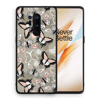 Thumbnail for Θήκη OnePlus 8 Pro Butterflies Boho από τη Smartfits με σχέδιο στο πίσω μέρος και μαύρο περίβλημα | OnePlus 8 Pro Butterflies Boho case with colorful back and black bezels