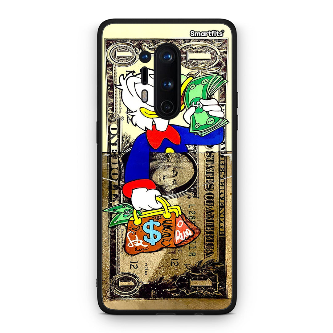 OnePlus 8 Pro Duck Money Θήκη από τη Smartfits με σχέδιο στο πίσω μέρος και μαύρο περίβλημα | Smartphone case with colorful back and black bezels by Smartfits