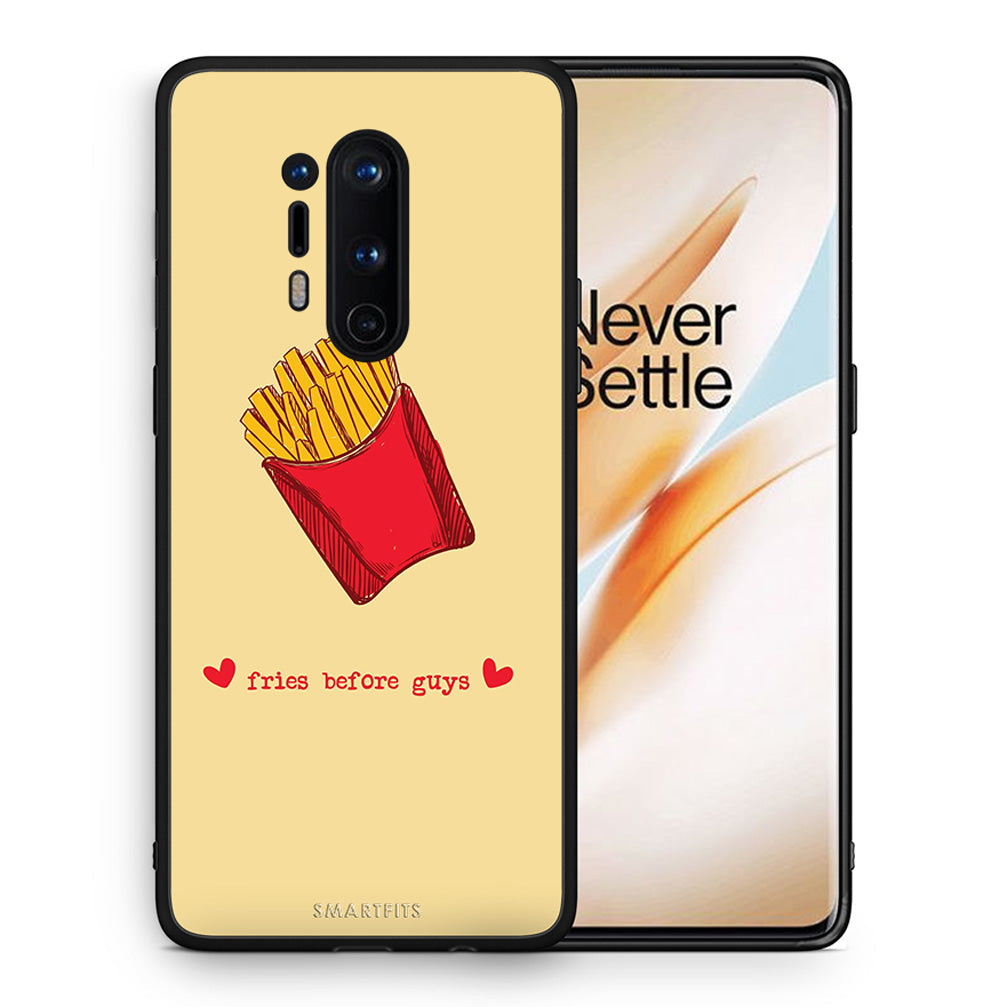 Θήκη Αγίου Βαλεντίνου OnePlus 8 Pro Fries Before Guys από τη Smartfits με σχέδιο στο πίσω μέρος και μαύρο περίβλημα | OnePlus 8 Pro Fries Before Guys case with colorful back and black bezels