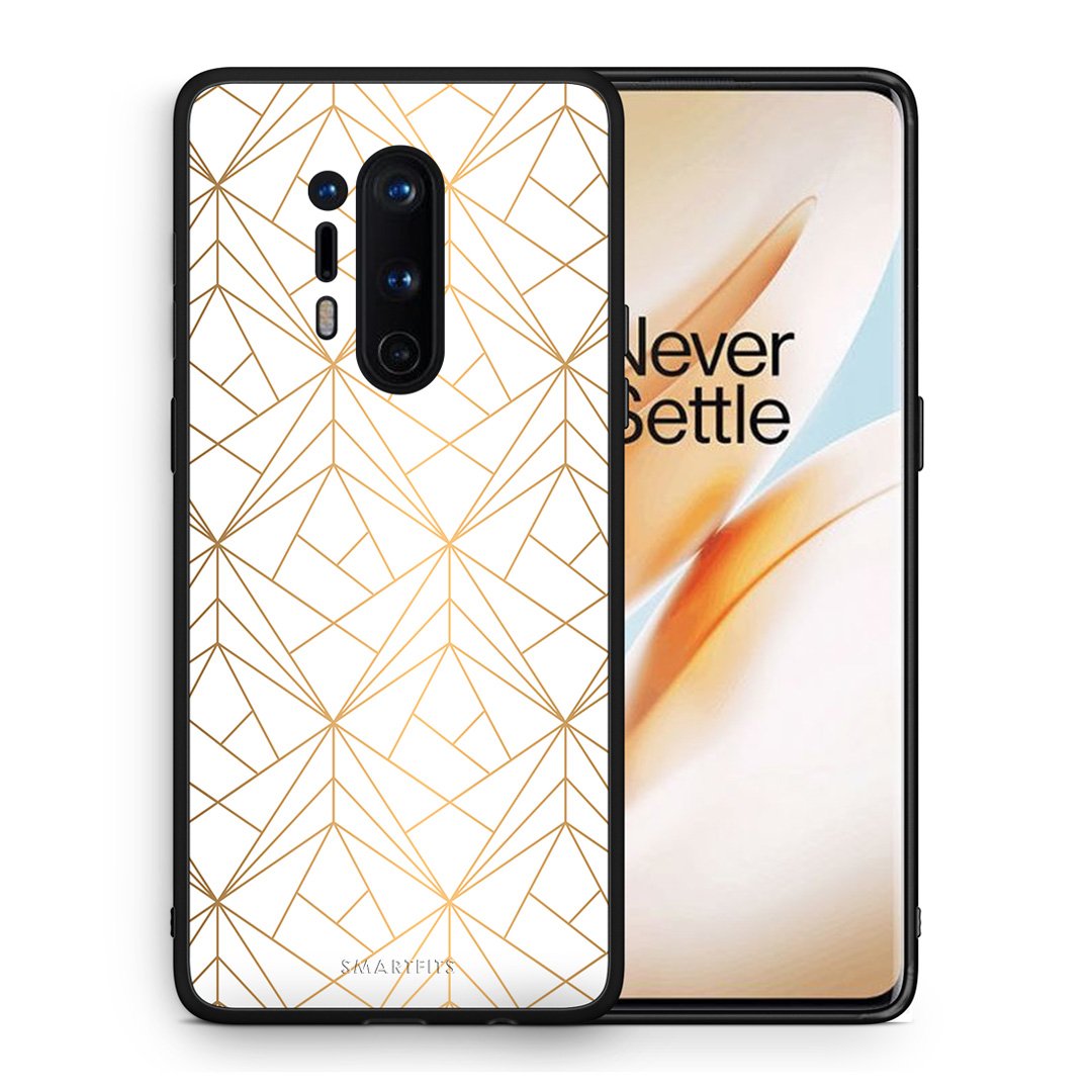 Θήκη OnePlus 8 Pro Luxury White Geometric από τη Smartfits με σχέδιο στο πίσω μέρος και μαύρο περίβλημα | OnePlus 8 Pro Luxury White Geometric case with colorful back and black bezels