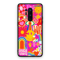 Thumbnail for OnePlus 8 Pro Hippie Love θήκη από τη Smartfits με σχέδιο στο πίσω μέρος και μαύρο περίβλημα | Smartphone case with colorful back and black bezels by Smartfits