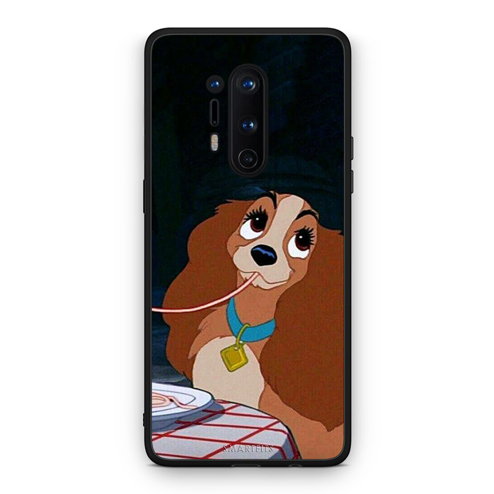 OnePlus 8 Pro Lady And Tramp 2 Θήκη Αγίου Βαλεντίνου από τη Smartfits με σχέδιο στο πίσω μέρος και μαύρο περίβλημα | Smartphone case with colorful back and black bezels by Smartfits