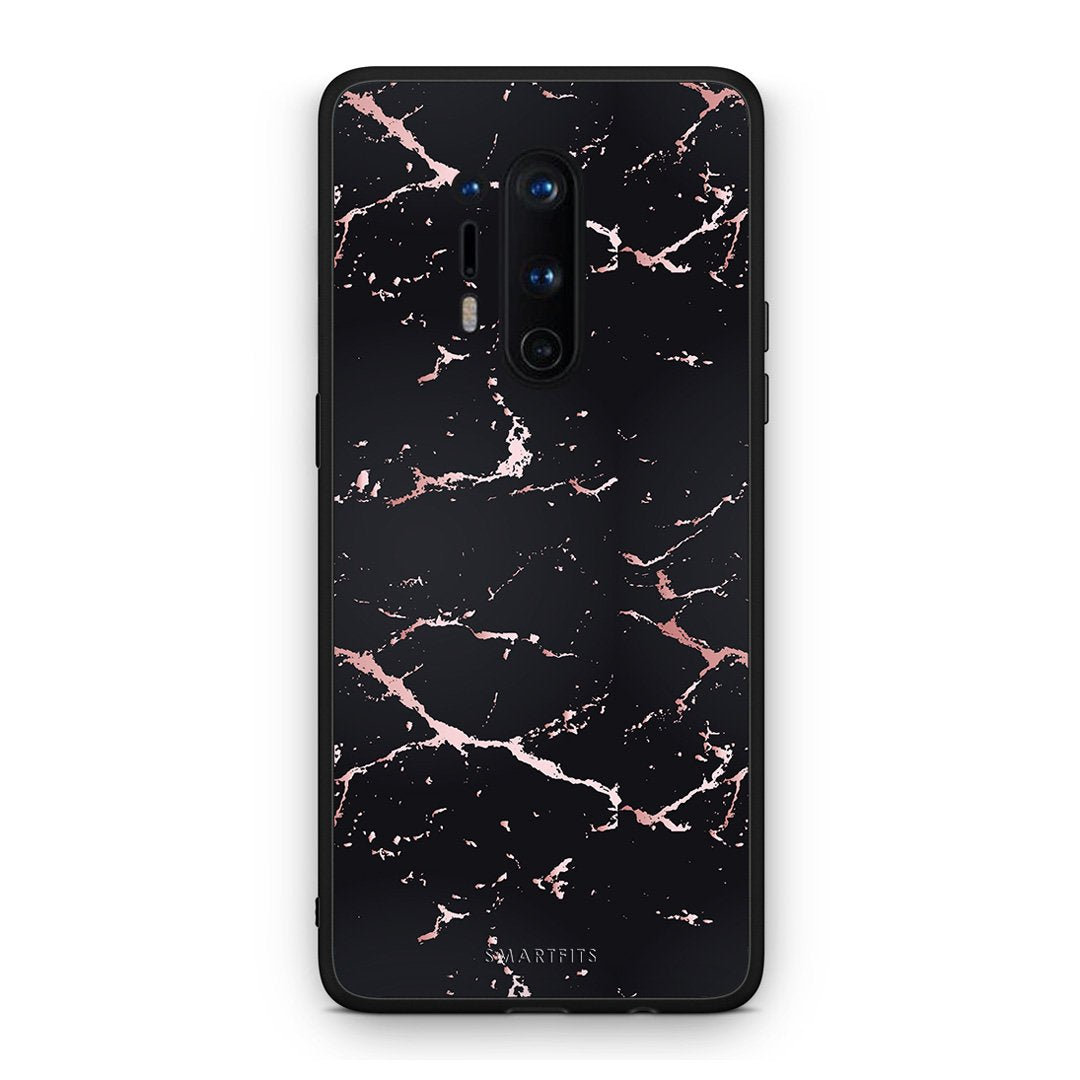 4 - OnePlus 8 Pro  Black Rosegold Marble case, cover, bumper
