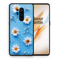 Thumbnail for Θήκη OnePlus 8 Pro Real Daisies από τη Smartfits με σχέδιο στο πίσω μέρος και μαύρο περίβλημα | OnePlus 8 Pro Real Daisies case with colorful back and black bezels