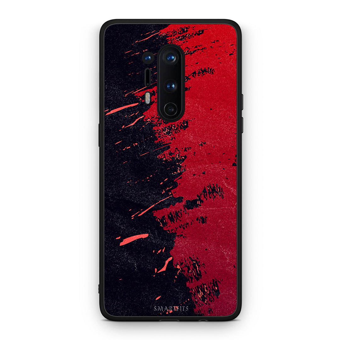 OnePlus 8 Pro Red Paint Θήκη Αγίου Βαλεντίνου από τη Smartfits με σχέδιο στο πίσω μέρος και μαύρο περίβλημα | Smartphone case with colorful back and black bezels by Smartfits