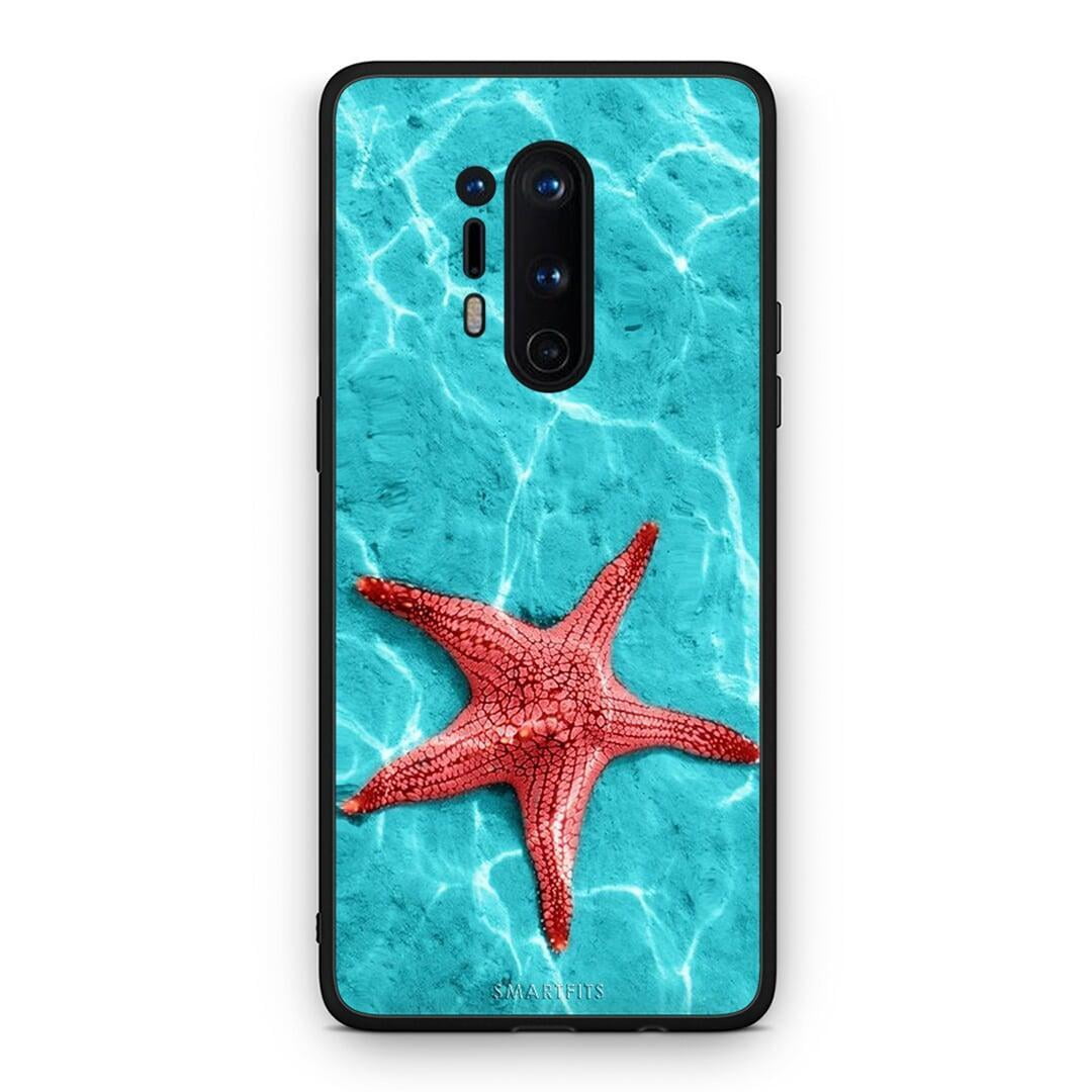 OnePlus 8 Pro Red Starfish Θήκη από τη Smartfits με σχέδιο στο πίσω μέρος και μαύρο περίβλημα | Smartphone case with colorful back and black bezels by Smartfits