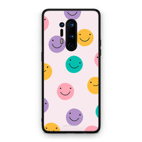 Thumbnail for OnePlus 8 Pro Smiley Faces θήκη από τη Smartfits με σχέδιο στο πίσω μέρος και μαύρο περίβλημα | Smartphone case with colorful back and black bezels by Smartfits