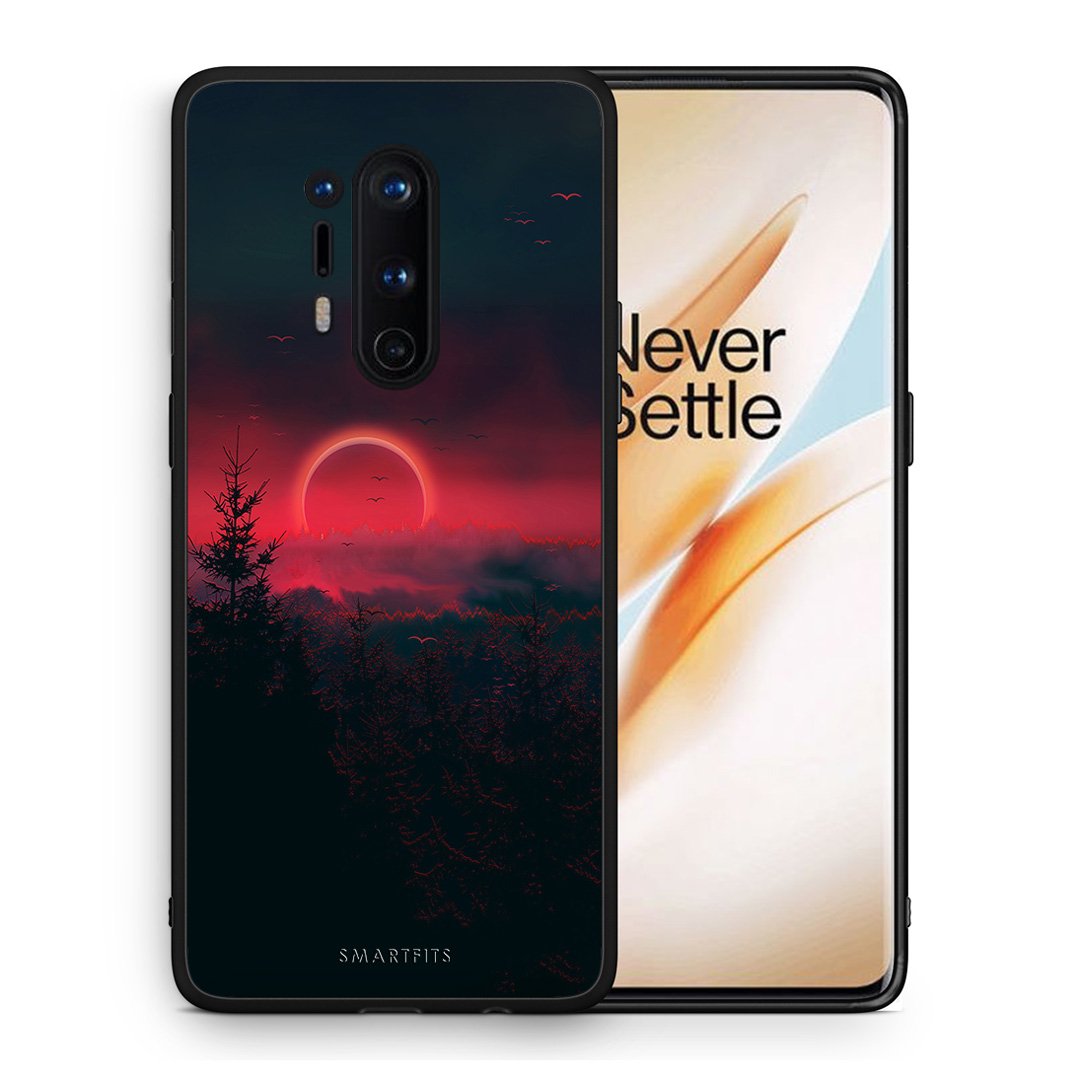 Θήκη OnePlus 8 Pro Sunset Tropic από τη Smartfits με σχέδιο στο πίσω μέρος και μαύρο περίβλημα | OnePlus 8 Pro Sunset Tropic case with colorful back and black bezels