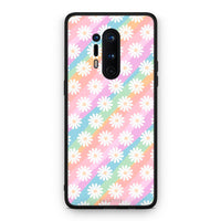 Thumbnail for OnePlus 8 Pro White Daisies θήκη από τη Smartfits με σχέδιο στο πίσω μέρος και μαύρο περίβλημα | Smartphone case with colorful back and black bezels by Smartfits