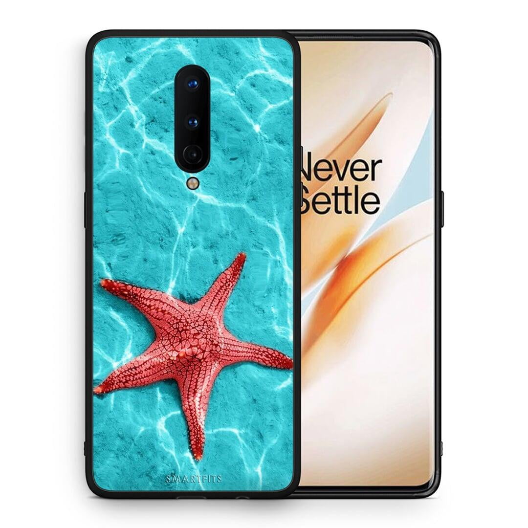 Θήκη OnePlus 8 Red Starfish από τη Smartfits με σχέδιο στο πίσω μέρος και μαύρο περίβλημα | OnePlus 8 Red Starfish case with colorful back and black bezels