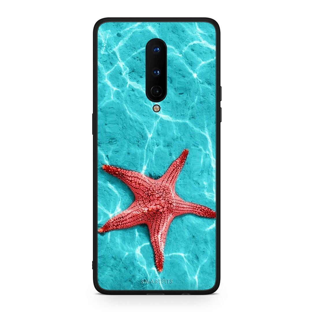 OnePlus 8 Red Starfish Θήκη από τη Smartfits με σχέδιο στο πίσω μέρος και μαύρο περίβλημα | Smartphone case with colorful back and black bezels by Smartfits