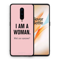 Thumbnail for Θήκη OnePlus 8 Superpower Woman από τη Smartfits με σχέδιο στο πίσω μέρος και μαύρο περίβλημα | OnePlus 8 Superpower Woman case with colorful back and black bezels