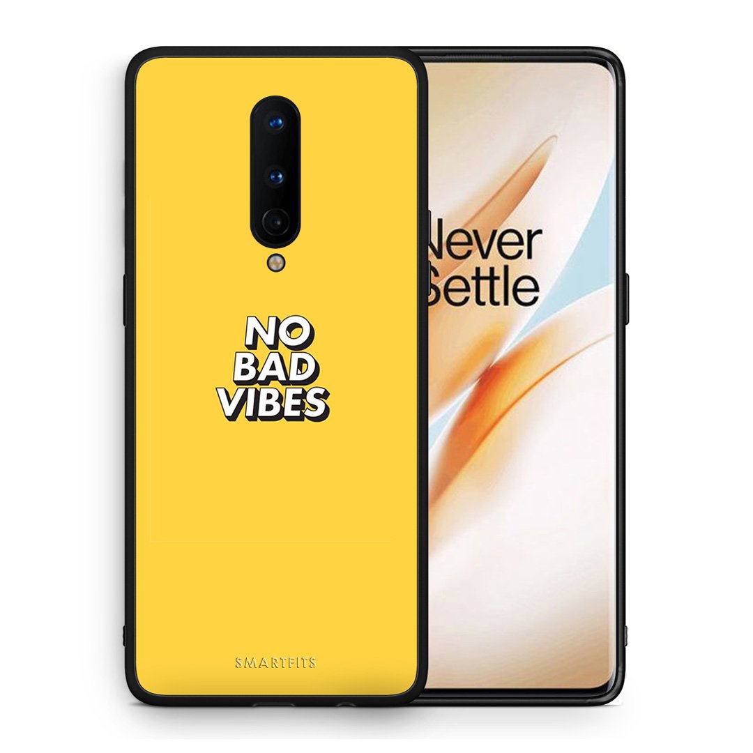 Θήκη OnePlus 8 Vibes Text από τη Smartfits με σχέδιο στο πίσω μέρος και μαύρο περίβλημα | OnePlus 8 Vibes Text case with colorful back and black bezels