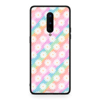 Thumbnail for OnePlus 8 White Daisies θήκη από τη Smartfits με σχέδιο στο πίσω μέρος και μαύρο περίβλημα | Smartphone case with colorful back and black bezels by Smartfits