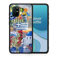 Thumbnail for Θήκη OnePlus 8T All Greek από τη Smartfits με σχέδιο στο πίσω μέρος και μαύρο περίβλημα | OnePlus 8T All Greek case with colorful back and black bezels