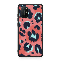 Thumbnail for OnePlus 8T Pink Leopard Animal θήκη από τη Smartfits με σχέδιο στο πίσω μέρος και μαύρο περίβλημα | Smartphone case with colorful back and black bezels by Smartfits