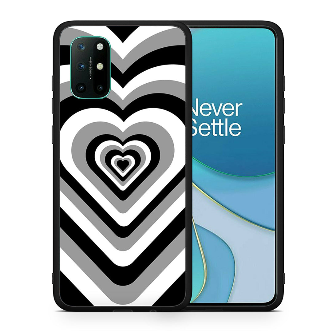 Θήκη OnePlus 8T Black Hearts από τη Smartfits με σχέδιο στο πίσω μέρος και μαύρο περίβλημα | OnePlus 8T Black Hearts case with colorful back and black bezels