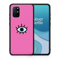Thumbnail for Θήκη OnePlus 8T Blue Eye Pink από τη Smartfits με σχέδιο στο πίσω μέρος και μαύρο περίβλημα | OnePlus 8T Blue Eye Pink case with colorful back and black bezels