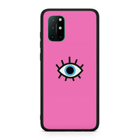 Thumbnail for OnePlus 8T Blue Eye Pink θήκη από τη Smartfits με σχέδιο στο πίσω μέρος και μαύρο περίβλημα | Smartphone case with colorful back and black bezels by Smartfits