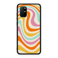 Thumbnail for OnePlus 8T Colourful Waves θήκη από τη Smartfits με σχέδιο στο πίσω μέρος και μαύρο περίβλημα | Smartphone case with colorful back and black bezels by Smartfits