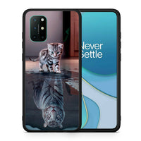 Thumbnail for Θήκη OnePlus 8T Tiger Cute από τη Smartfits με σχέδιο στο πίσω μέρος και μαύρο περίβλημα | OnePlus 8T Tiger Cute case with colorful back and black bezels