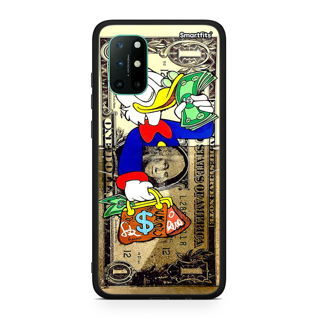 OnePlus 8T Duck Money Θήκη από τη Smartfits με σχέδιο στο πίσω μέρος και μαύρο περίβλημα | Smartphone case with colorful back and black bezels by Smartfits