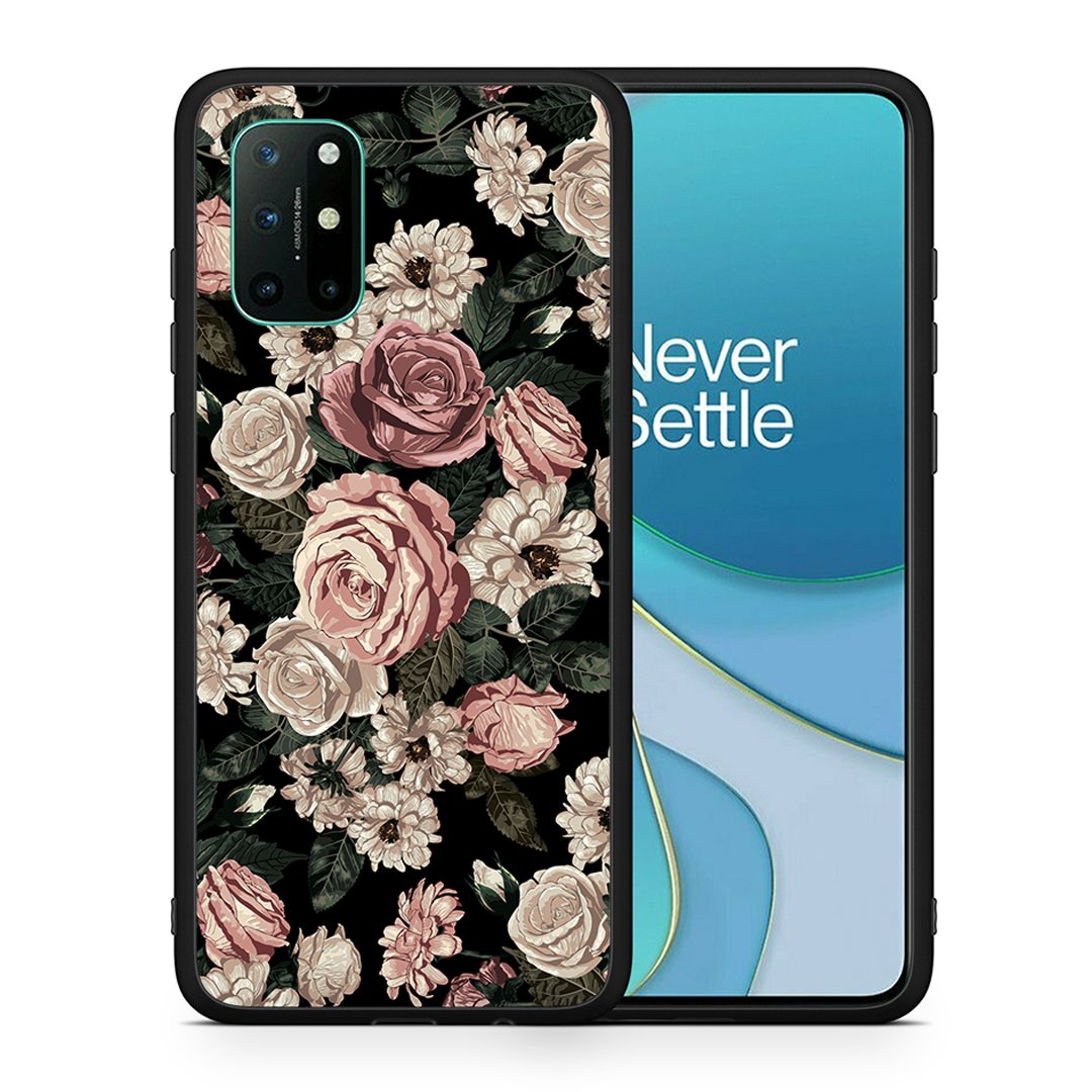 Θήκη OnePlus 8T Wild Roses Flower από τη Smartfits με σχέδιο στο πίσω μέρος και μαύρο περίβλημα | OnePlus 8T Wild Roses Flower case with colorful back and black bezels
