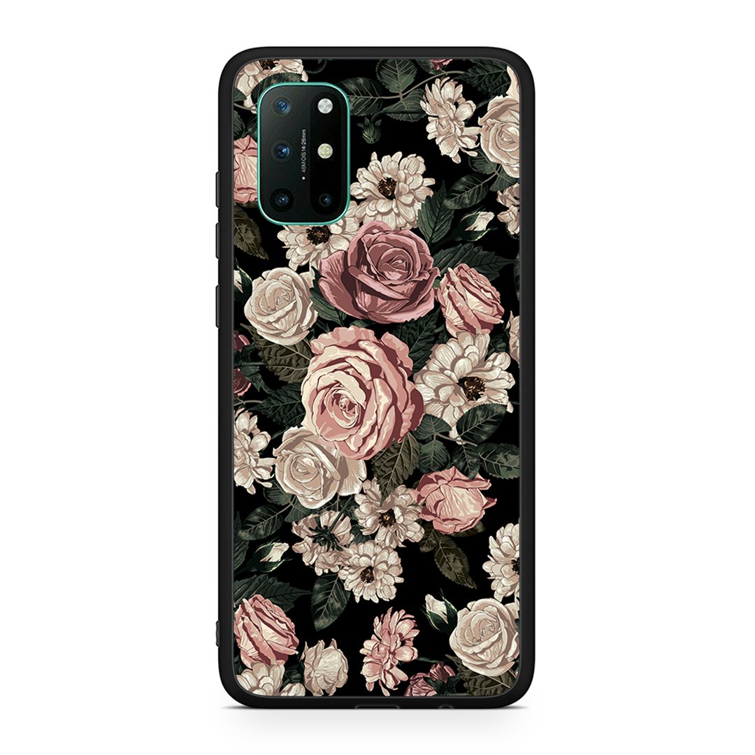 OnePlus 8T Wild Roses Flower θήκη από τη Smartfits με σχέδιο στο πίσω μέρος και μαύρο περίβλημα | Smartphone case with colorful back and black bezels by Smartfits