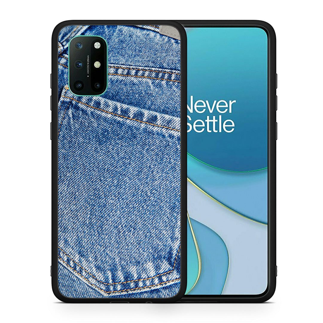 Θήκη OnePlus 8T Jeans Pocket από τη Smartfits με σχέδιο στο πίσω μέρος και μαύρο περίβλημα | OnePlus 8T Jeans Pocket case with colorful back and black bezels