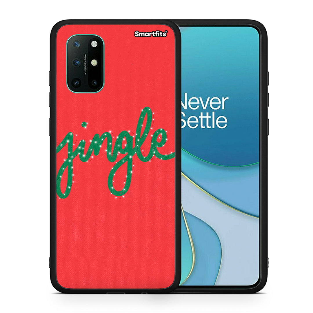 Θήκη OnePlus 8T Jingle Xmas από τη Smartfits με σχέδιο στο πίσω μέρος και μαύρο περίβλημα | OnePlus 8T Jingle Xmas case with colorful back and black bezels