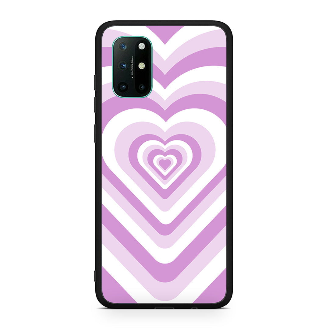 OnePlus 8T Lilac Hearts θήκη από τη Smartfits με σχέδιο στο πίσω μέρος και μαύρο περίβλημα | Smartphone case with colorful back and black bezels by Smartfits