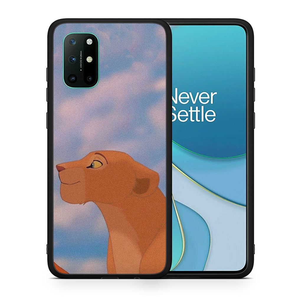 Θήκη Αγίου Βαλεντίνου OnePlus 8T Lion Love 2 από τη Smartfits με σχέδιο στο πίσω μέρος και μαύρο περίβλημα | OnePlus 8T Lion Love 2 case with colorful back and black bezels