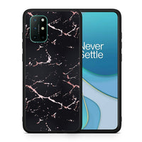 Thumbnail for Θήκη OnePlus 8T Black Rosegold Marble από τη Smartfits με σχέδιο στο πίσω μέρος και μαύρο περίβλημα | OnePlus 8T Black Rosegold Marble case with colorful back and black bezels