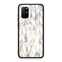 Thumbnail for OnePlus 8T Gold Geometric Marble θήκη από τη Smartfits με σχέδιο στο πίσω μέρος και μαύρο περίβλημα | Smartphone case with colorful back and black bezels by Smartfits