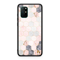 Thumbnail for OnePlus 8T Hexagon Pink Marble θήκη από τη Smartfits με σχέδιο στο πίσω μέρος και μαύρο περίβλημα | Smartphone case with colorful back and black bezels by Smartfits