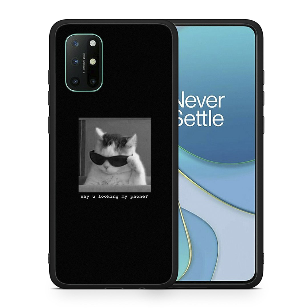 Θήκη OnePlus 8T Meme Cat από τη Smartfits με σχέδιο στο πίσω μέρος και μαύρο περίβλημα | OnePlus 8T Meme Cat case with colorful back and black bezels