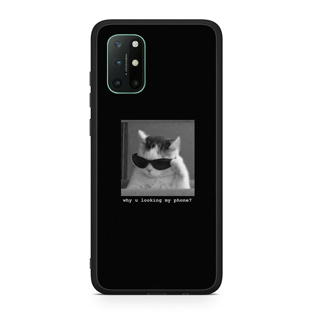 OnePlus 8T Meme Cat θήκη από τη Smartfits με σχέδιο στο πίσω μέρος και μαύρο περίβλημα | Smartphone case with colorful back and black bezels by Smartfits