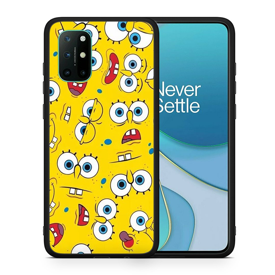 Θήκη OnePlus 8T Sponge PopArt από τη Smartfits με σχέδιο στο πίσω μέρος και μαύρο περίβλημα | OnePlus 8T Sponge PopArt case with colorful back and black bezels