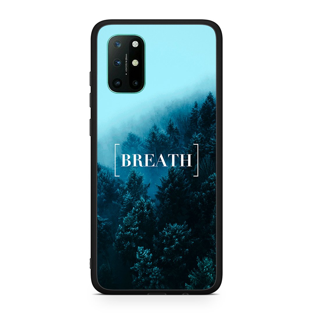 OnePlus 8T Breath Quote θήκη από τη Smartfits με σχέδιο στο πίσω μέρος και μαύρο περίβλημα | Smartphone case with colorful back and black bezels by Smartfits