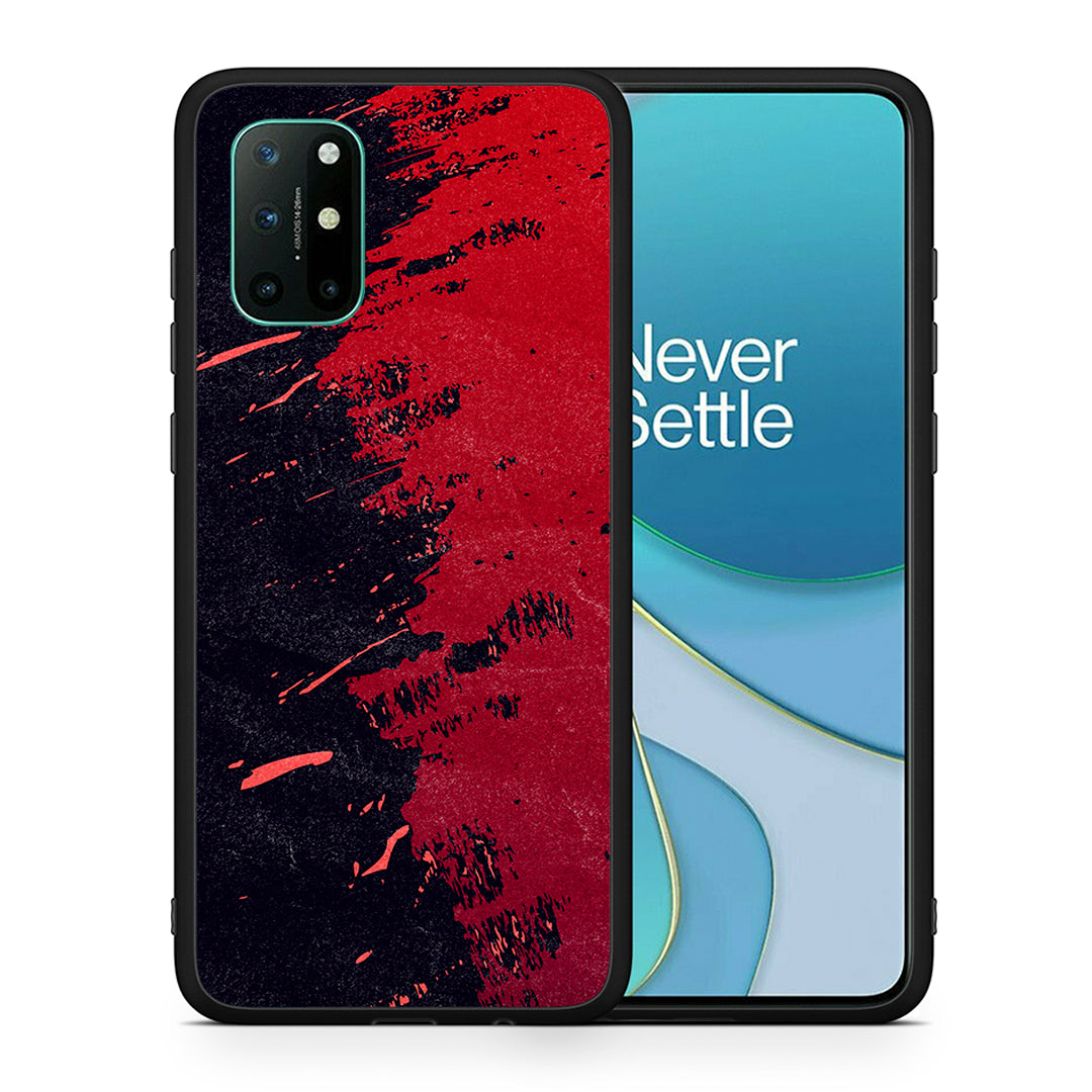 Θήκη Αγίου Βαλεντίνου OnePlus 8T Red Paint από τη Smartfits με σχέδιο στο πίσω μέρος και μαύρο περίβλημα | OnePlus 8T Red Paint case with colorful back and black bezels