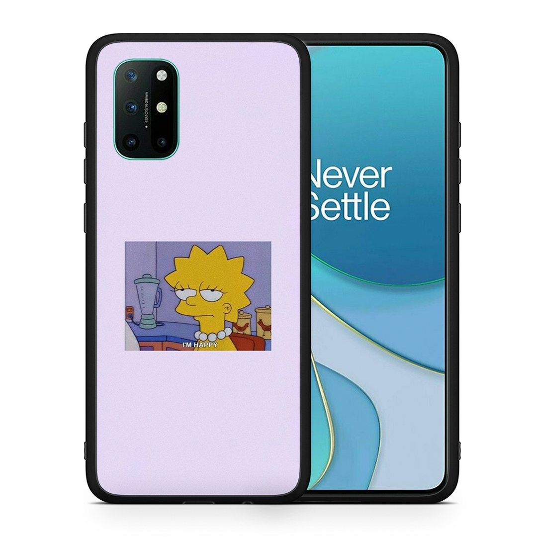 Θήκη OnePlus 8T So Happy από τη Smartfits με σχέδιο στο πίσω μέρος και μαύρο περίβλημα | OnePlus 8T So Happy case with colorful back and black bezels