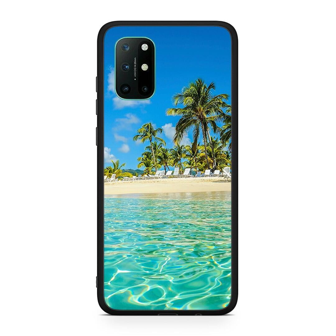 OnePlus 8T Tropical Vibes Θήκη από τη Smartfits με σχέδιο στο πίσω μέρος και μαύρο περίβλημα | Smartphone case with colorful back and black bezels by Smartfits