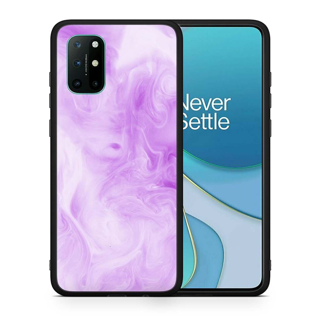 Θήκη OnePlus 8T Lavender Watercolor από τη Smartfits με σχέδιο στο πίσω μέρος και μαύρο περίβλημα | OnePlus 8T Lavender Watercolor case with colorful back and black bezels