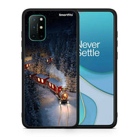 Thumbnail for Θήκη OnePlus 8T Xmas Train από τη Smartfits με σχέδιο στο πίσω μέρος και μαύρο περίβλημα | OnePlus 8T Xmas Train case with colorful back and black bezels